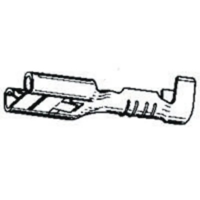 TE Connectivity FASTIN-FASTON .250 Black Uninsulated Female Spade Connector Crimp 6.35 x 0.81 mm Tab Size 17 AWG 6-160449-2