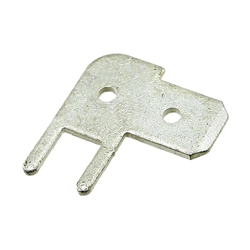 TE Connectivity FASTON .187 Black Uninsulated Male Spade Connector, Solder Termination, 4.8 x 0.5 mm Tab Size 726389-2