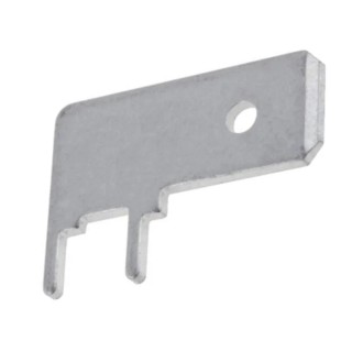 Weco Wester FASTON .250 Black Uninsulated Male Spade Connector, Solder Termination, Brass Tin Plated Contact, 6.35 928814-1