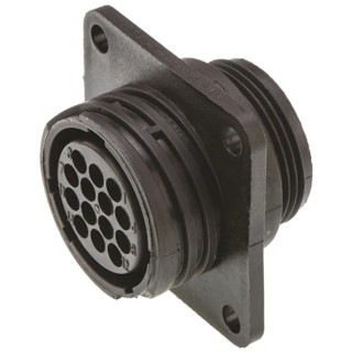 TE Connectivity CPC Straight 14 Way Panel Circular Connector Female Contacts Black Thermoplastic Shell Size 17 182641-1