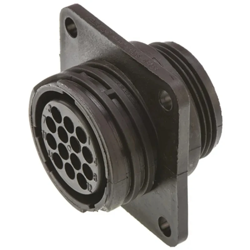 TE Connectivity CPC Straight 14 Way Panel Circular Connector Female Contacts Black Thermoplastic Shell Size 17 182641-1