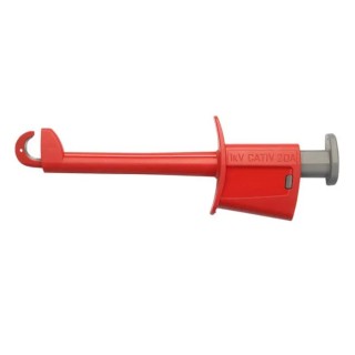 Schutzinger Red Nickel Plated Hook Clip 19 mm Tip, 1kV, 20A, Length 137mm SKPS 8341 Ni / RT