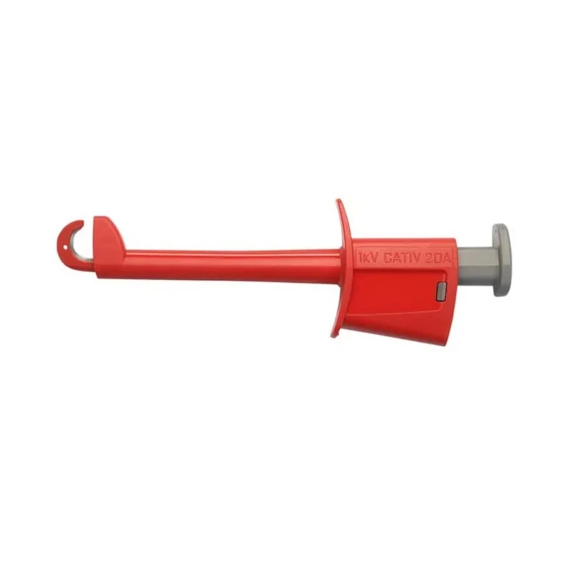 Schutzinger Red Nickel Plated Hook Clip 19 mm Tip, 1kV, 20A, Length 137mm SKPS 8341 Ni / RT