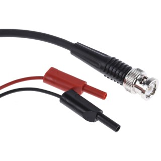 Schutzinger BNC Test Lead Red and Black 2 mm Connector, 500 mm Lead Length KO 8358 / RG58 / 0.5 / 50 / SW