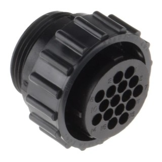TE Connectivity Circular Connector 16 Contacts Cable Mount Socket Female Nylon Housing 600V 13A 206037-1