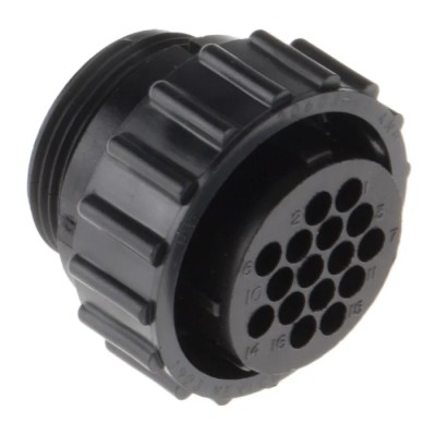 TE Connectivity Circular Connector 16 Contacts Cable Mount Socket Female Nylon Housing 600V 13A 206037-1