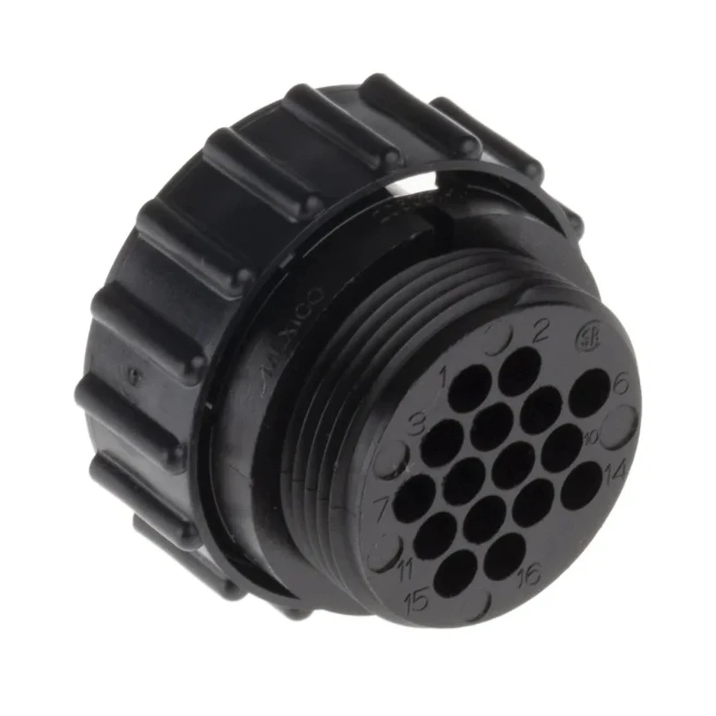 TE Connectivity Circular Connector 16 Contacts Cable Mount Socket Female Nylon Housing 600V 13A 206037-1
