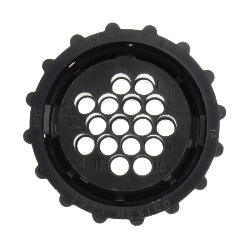 TE Connectivity Circular Connector 16 Contacts Cable Mount Socket Female Nylon Housing 600V 13A 206037-1