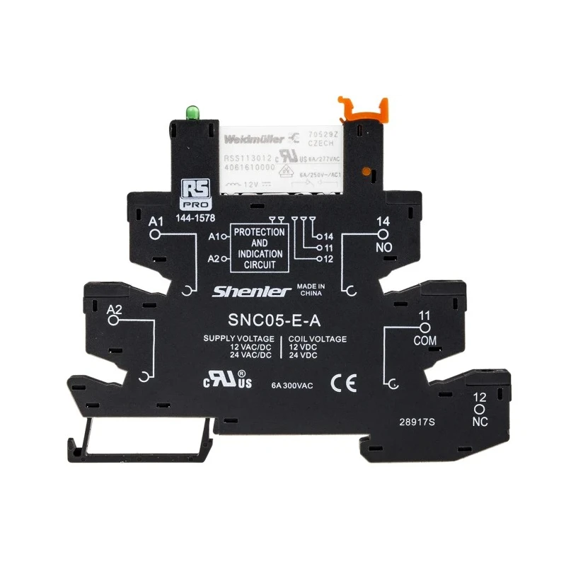 RS PRO Electromechanical Interface Relay, DIN Rail Mount, 12V AC/DC Coil, SPDT Contact, 8A Current, Silver Alloy 144-1578