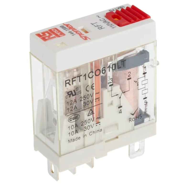 RS PRO Power Relay 110V AC Coil 12A Switching Current SPDT 3kVA Switching Power 144-1599