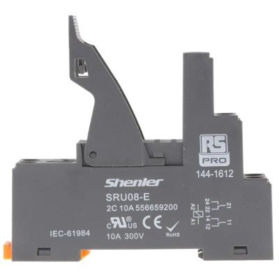 RS PRO 300V AC DIN Rail Relay Socket for Use with RFT Relay 144-1612