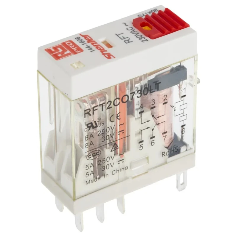 RS PRO Power Relay 230V AC Coil 8A Switching Current DPDT 144-1608