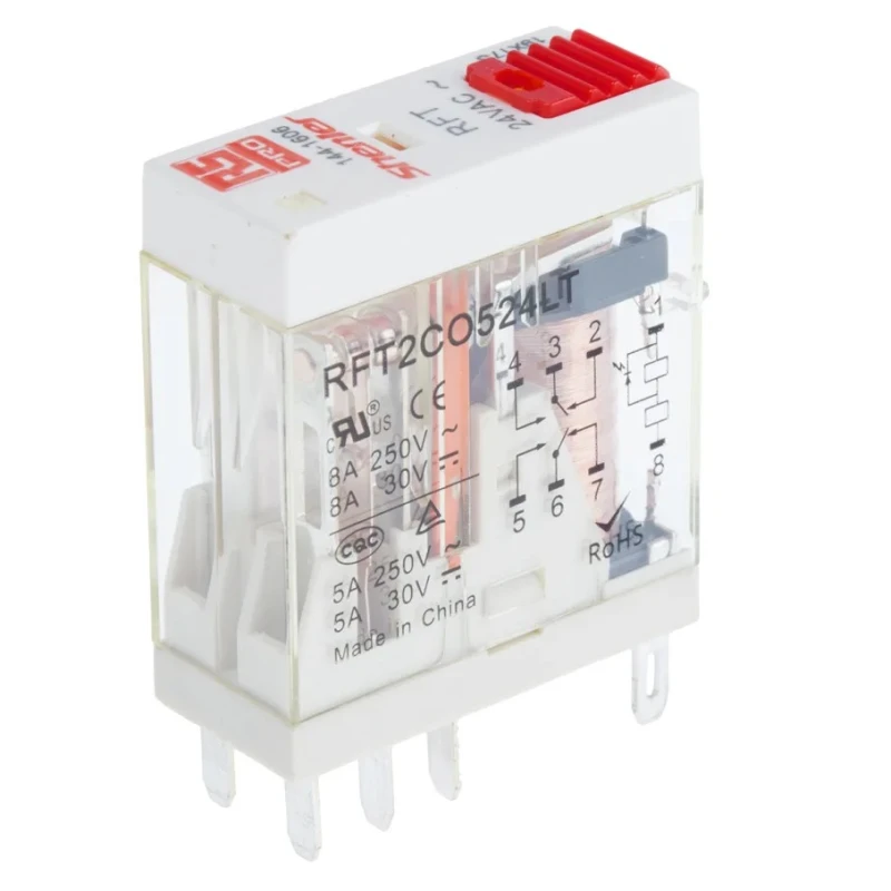 RS PRO Power Relay 24V AC Coil 8A Switching Current DPDT 144-1606