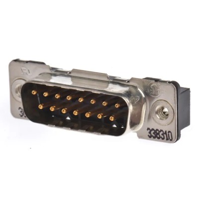 TE Connectivity AMPLIMITE HDP-20 15 Way Straight 2.74 mm Pitch Through Hole D-Sub Connector with 4 to 40 UNC 1-338310-2