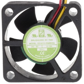 RS PRO DC Axial Fan, 5V DC, 6.8 m³/h Air Flow, 400 mW Power, 80 mA Max Current, Rated, 30 mm Square Frame, Ball IP55
