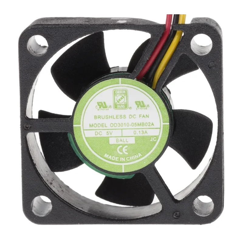 RS PRO DC Axial Fan, 5V DC, 6.8 m³/h Air Flow, 400 mW Power, 80 mA Max Current, Rated, 30 mm Square Frame, Ball IP55