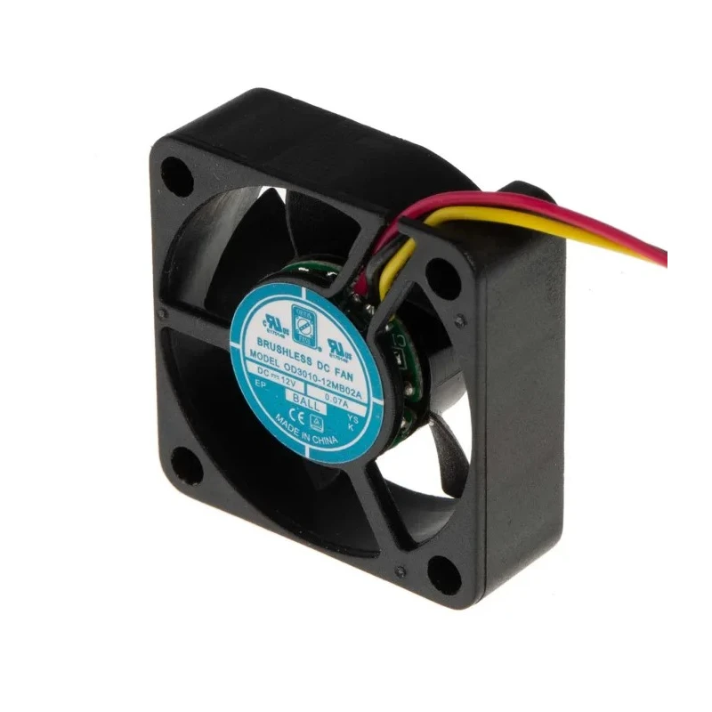 RS PRO Rated Axial Fan, 12V DC, 6.8 m³/h Airflow, 840 mW Power, 90 mA Max Current, 9000 RPM, 30 mm Frame 30 mm Height IP55