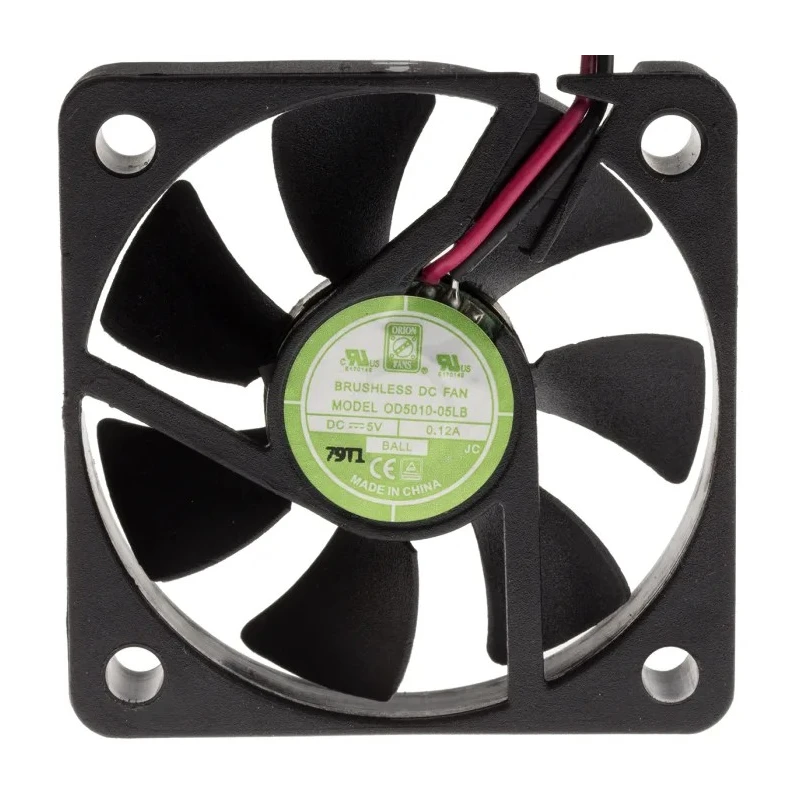 RS PRO Axial Fan 5V DC 15.3 m³/h Airflow 450 mW Power 100 mA Current IP55 50 mm x 50 mm x 10.5 mm IP55