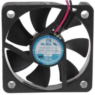 RS PRO Axial Fan 12V DC 16.9 m³/h 1.08 W 90 mA Max Ball Bearing IP55 50mm Square Frame 4600 RPM IP55
