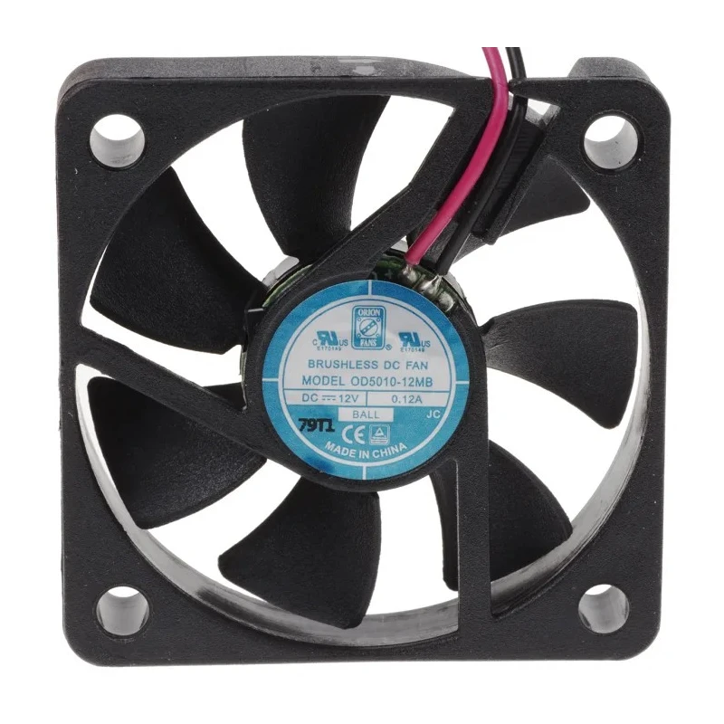 RS PRO Axial Fan 12V DC 16.9 m³/h 1.08 W 90 mA Max Ball Bearing IP55 50mm Square Frame 4600 RPM IP55