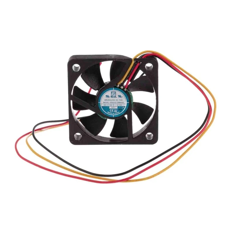 RS PRO Axial Fan, 12V DC, 16.9 m³/h Air Flow, 1.2 W Power, 90 mA Max Current, Protection, 50 mm Square Frame, Ball IP55