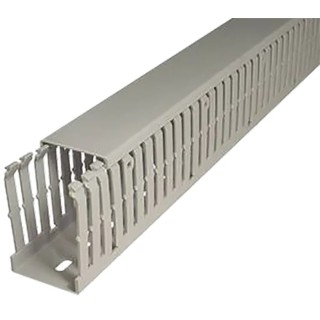 SES Sterling Cable Trunking GF-DIN-A7/5 Grey Open Slot W37.5mm x D50mm x L2m Polyvinyl Chloride 08450141013
