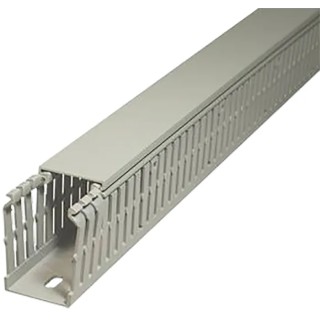 SES Sterling Grey Open Slot Cable Trunking W25mm x D30 mm x L2 m Polyvinyl Chloride GN-A6/4 LF 