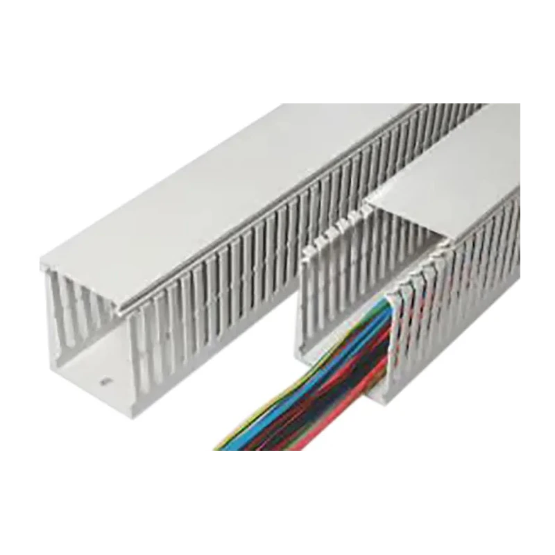 SES Sterling Grey Open Slot Cable Trunking Polycarbonate ABS 25mm Width x 60mm Depth x 2m Length Model W25mm