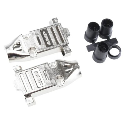 TE Connectivity AMPLIMITE HD-20 Series Metal Plated Plastic Straight D-Sub Backshell 9 Way Strain Relief 5748677-1
