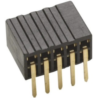 HARWIN M50 Series 10-Contact 2 Row Right Angle Through Hole PCB Socket 1.27mm Pitch M50-3200545