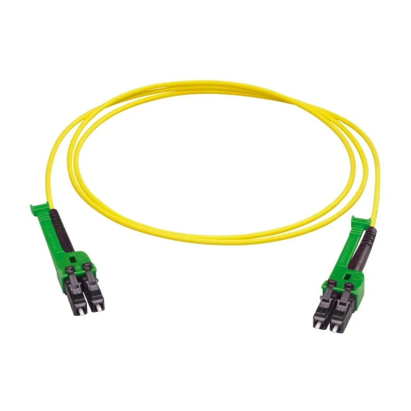 Huber+Suhner LC to LC Fibre Optic Cable Low Smoke Free Halogen Yellow Jacket 2 m PCRS_LCAX_LCAX_A221T_02.0_S