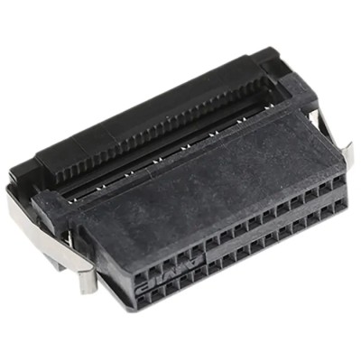 TE Connectivity 30-Way IDC Connector Female for Cable 2 Row AMP-LATCH System 50 30V AC 500mA 1.27mm Pitch 1-111196-9