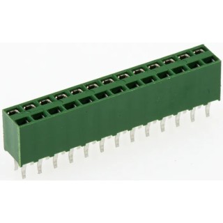 TE Connectivity AMPMODU HV100 Series 26-Contact 2-Row Straight Through Hole PCB Socket, 2.54 mm Pitch 