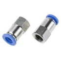 RS PRO Pneumatic Fitting Plastic Push-in Tube 8mm, Threaded-to-Tube 3/8 in R Nickel Plated 144-2637