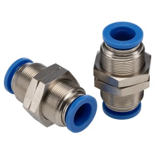 RS PRO Pneumatic Fitting Brass Nickel Plated Push In 12 mm Push-in 9.9 kgf/cm² 60°C 144-2632