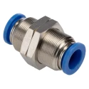 RS PRO Pneumatic Fitting Brass Nickel Plated Push In 12 mm Push-in 9.9 kgf/cm² 60°C 144-2632