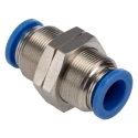 RS PRO Pneumatic Fitting Brass Nickel Plated Push In 12 mm Push-in 9.9 kgf/cm² 60°C 144-2632
