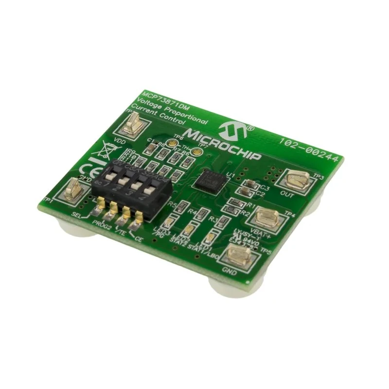 Microchip Power Management Development Kit Evaluation Board Battery Charger with MCP73871 Linear Li-Ion MCP73871DM-VPCC