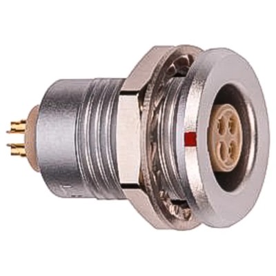 LEMO Circular Connector 4 Contacts Panel Mount M12 Socket Female IP68 1T Series HGG.1T.304.CLLPV