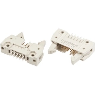 TE Connectivity AMP-LATCH Series 14 Contact Straight Through Hole PCB Header 2.54 mm Pitch 2 Row Shrouded 5499206-2