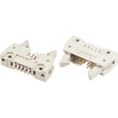 TE Connectivity AMP-LATCH Series 14 Contact Straight Through Hole PCB Header 2.54 mm Pitch 2 Row Shrouded 5499206-2