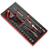 Facom 38-Piece 1/4 in Hexagon Socket Set Chrome Vanadium Steel Bright Chrome Finish MODM.RL2U