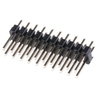 HARWIN M20 Series Straight Through Hole Pin Header, 20 Contacts, 2.54 mm Pitch, 2 Row, Unshrouded M20-9981045