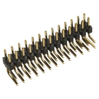HARWIN M22 Series Right Angle Through Hole Pin Header, 16 Contacts, 2 mm Pitch, 2 Row, Unshrouded M22-2040805