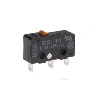 Omron Pin Plunger Micro Switch, Solder Terminal, 10.1A, 250V AC, 30V DC, SPDT, IP40 SS-10