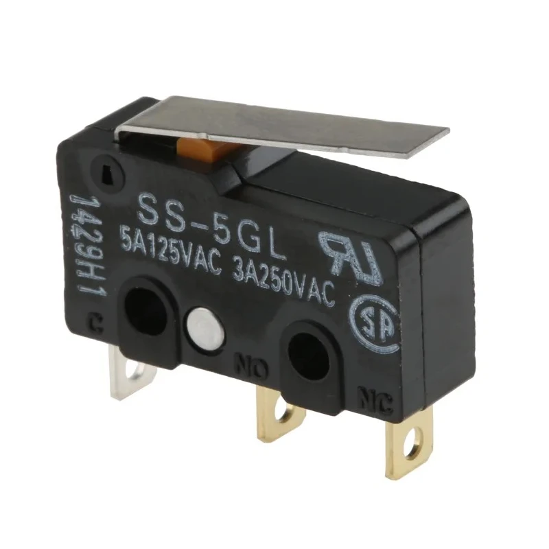 Omron Subminiature Hinge Lever Micro Switch SPDT 5A 250V AC Solder Terminal SS-5GL