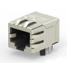 TE Connectivity 2031994 Series Connector Female, PCB Mount, Cat6 Nickel Plated Brass Shield Right Angle 2 Port 8 Way RJ45