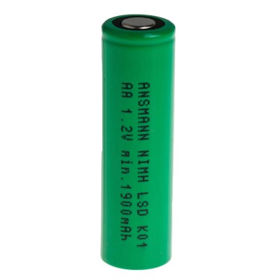 Ansmann Rechargeable AA Nickel Metal Hydride Battery 1.2 V 2.1 Ah Flat Top Terminal 49.5mm Height 14.5mm Diameter 2312-3003