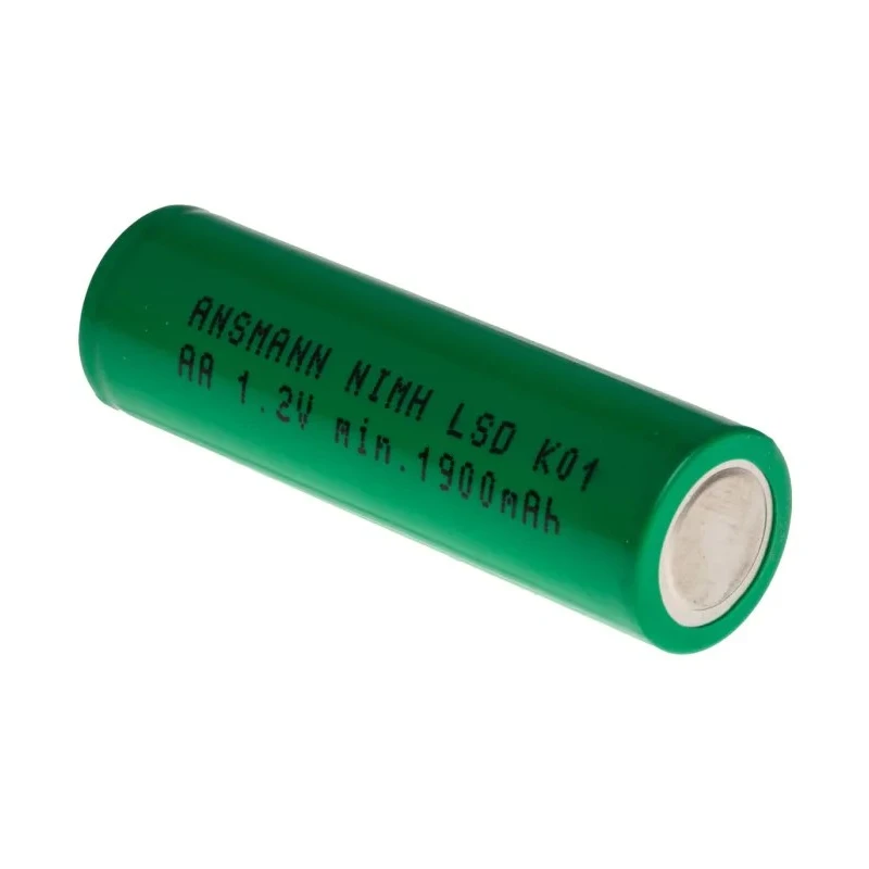 Ansmann Rechargeable AA Nickel Metal Hydride Battery 1.2 V 2.1 Ah Flat Top Terminal 49.5mm Height 14.5mm Diameter 2312-3003