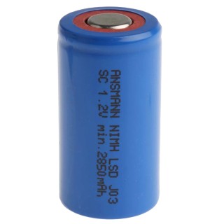 Ansmann 1.2 V NiMH Rechargeable Battery, 22.5 mm Diameter, 3 Ah Capacity 2310-3004